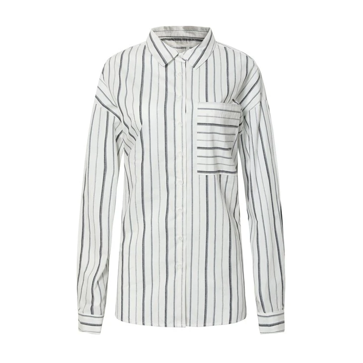 Button Striped Long Sleeve Blouse Button Striped Long Sleeve Blouse
